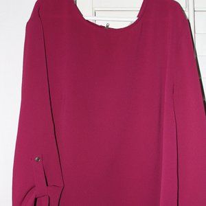 breezy sheer magenta top